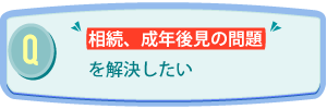 Q.相続、成年後見の問題を解決したい